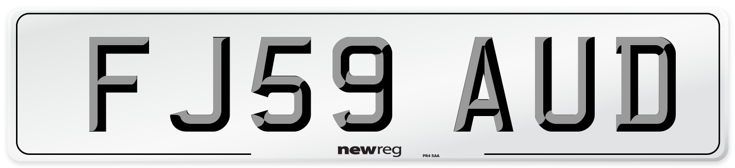 FJ59 AUD Number Plate from New Reg